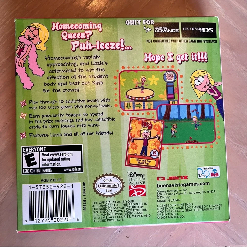 DISNEY'S Lizzie McGuire 3: Homecoming Havoc Game Boy Advance GBA Video Game